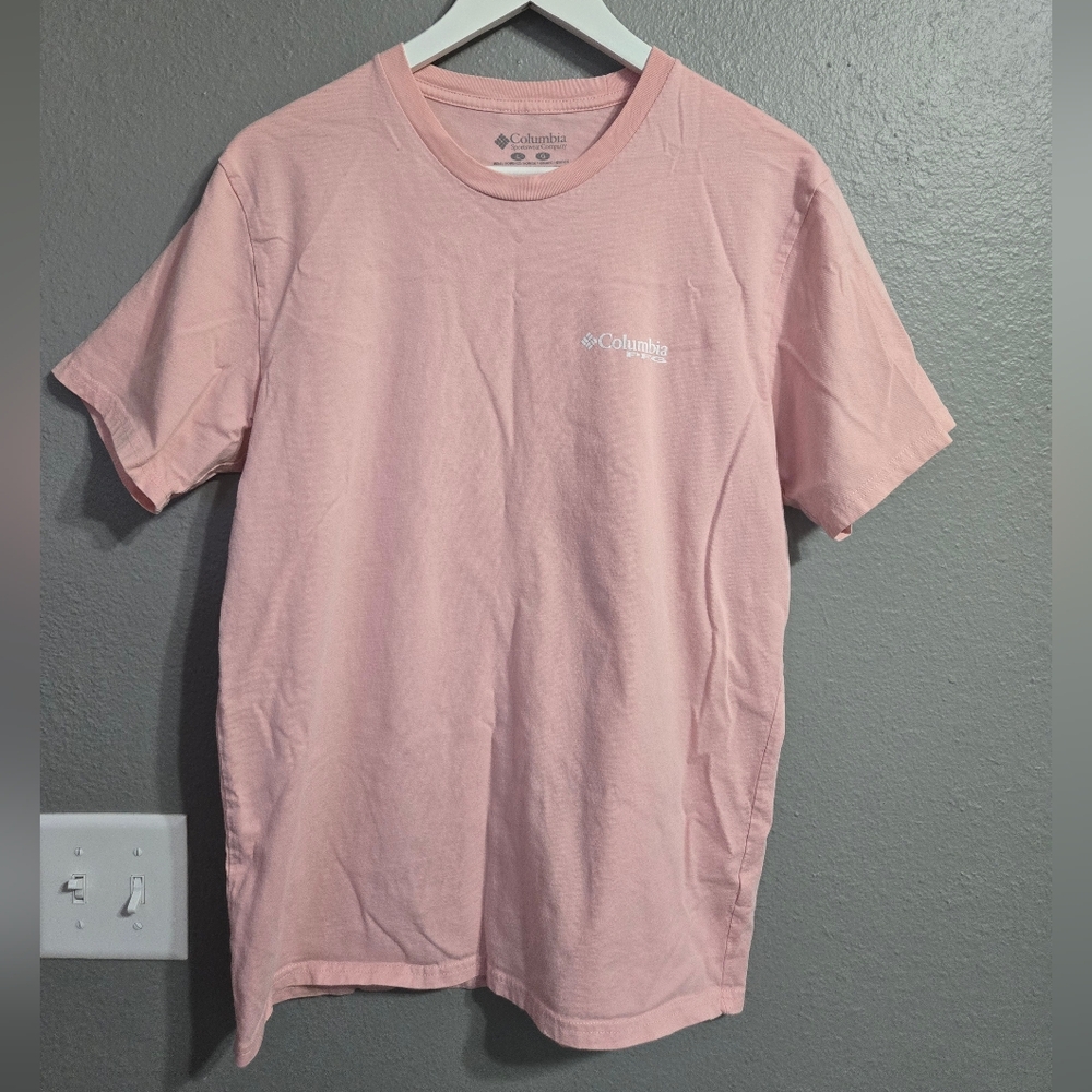 Columbia Pink Performance Fishing Gear Tshirt Size Large